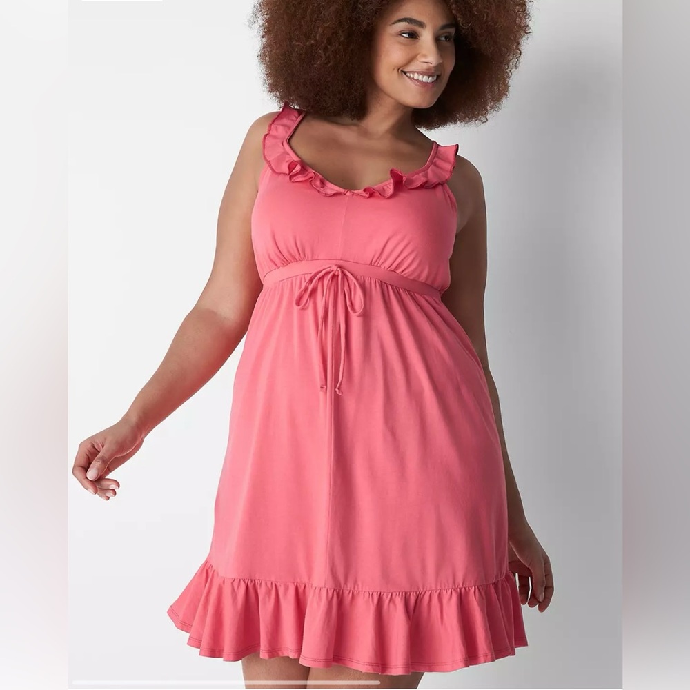LANE BRYANT Comfy Cotton Ruffle Chemise